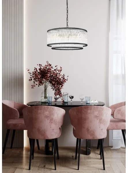 Lustră pe lanț Zuma Line P0528-06H-P7AC SERGIO 6xE14/60W/230V negru