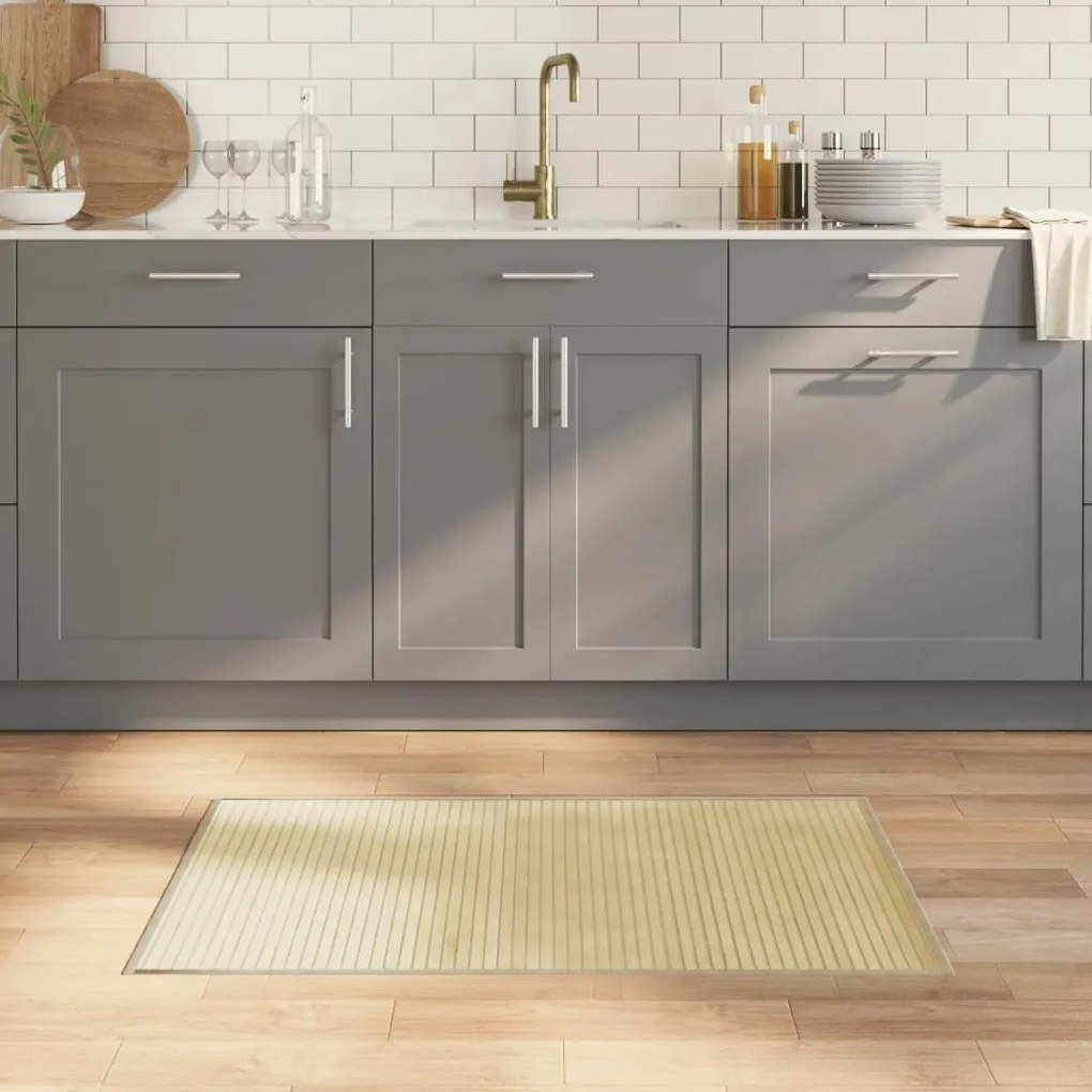 vidaXL Covor dreptunghiular, natural deschis, 60x100 cm, bambus