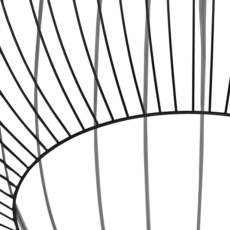 Lampă suspendată de design rotundă neagră 70 cm - Dos