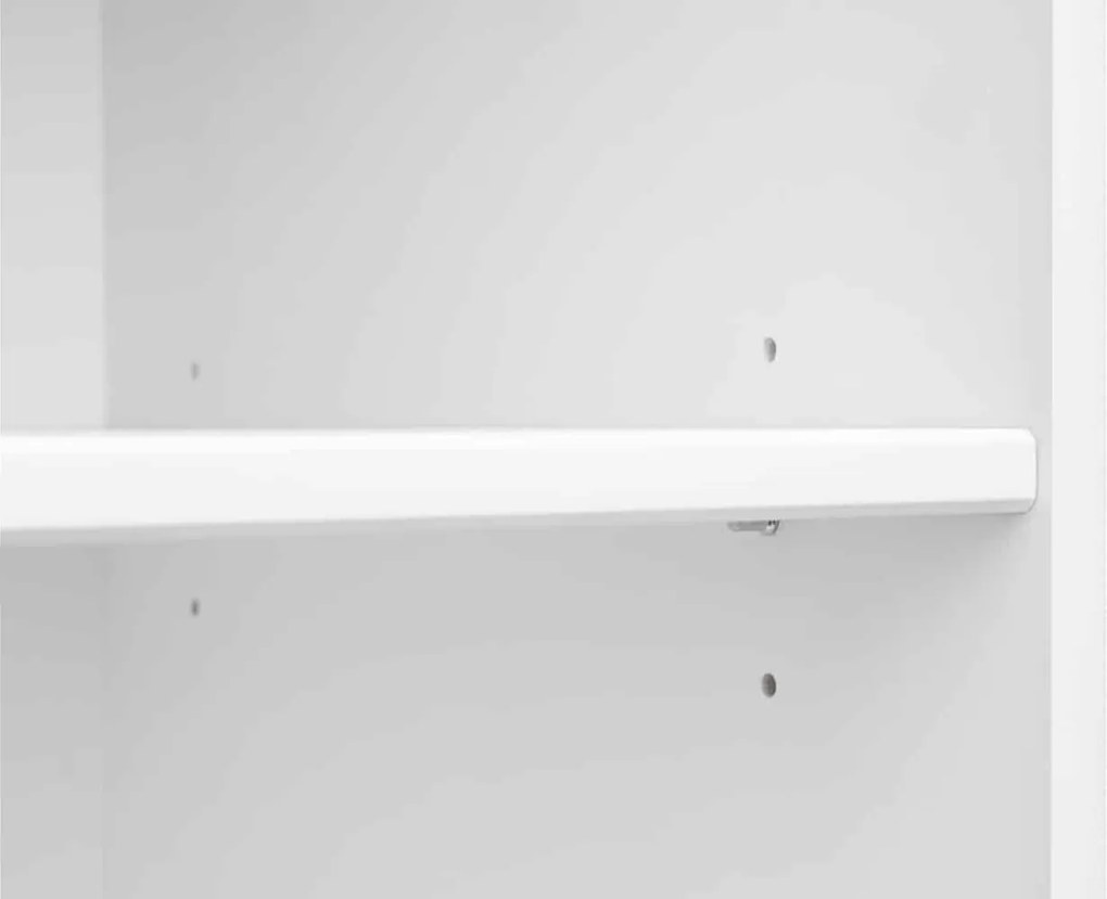 Etajeră lemn masiv nuc Linea Alb-, 90 × 45 × 190 cm