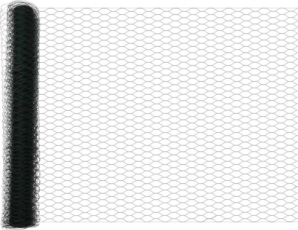 vidaXL Gard hexagonal Verde 1,4 x 10 m PVC