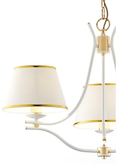 Jupiter 2085 - Candelabru pe lanț SAMBA 3xE27/15W/230V alb/auriu