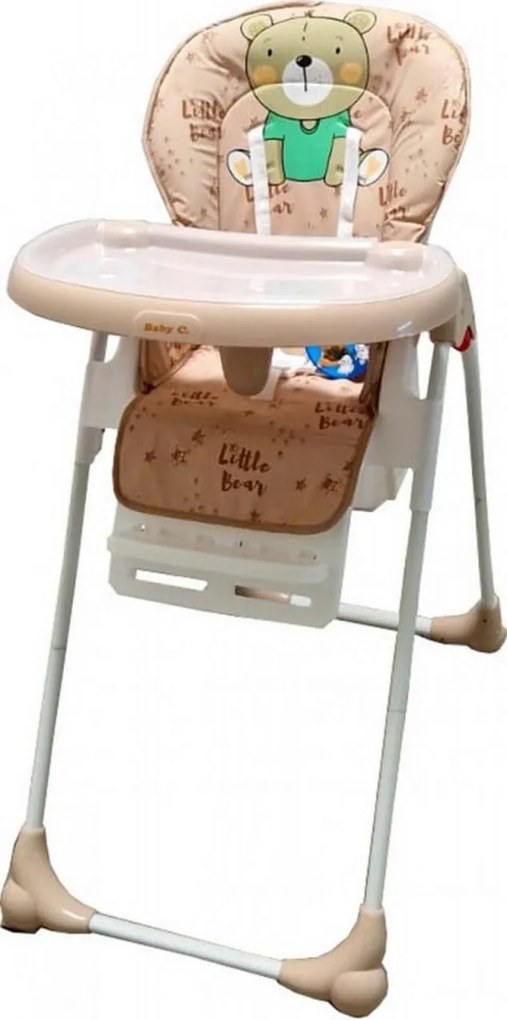 Scaun de masa pentru copii si bebe Baby Care™ CC reglabil in 3 trepte, Pliabil, Centura de siguranta, Sezut comfortabil, Masuta detasabila, Pozitie