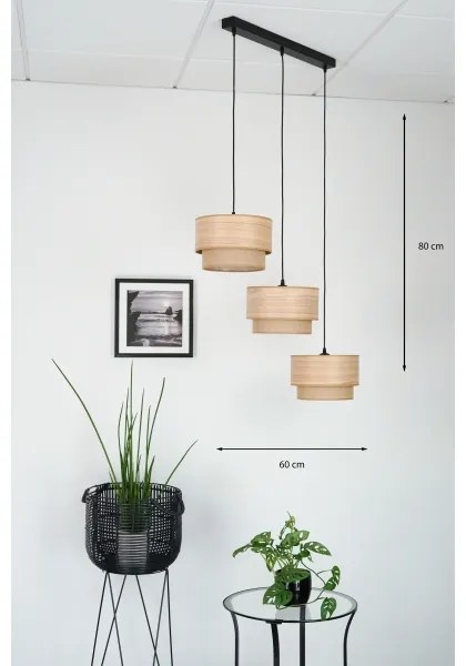 Brilagi - Candelabru pe cablu MONTANA BOHO 3xE27/15W/230V maro/negru