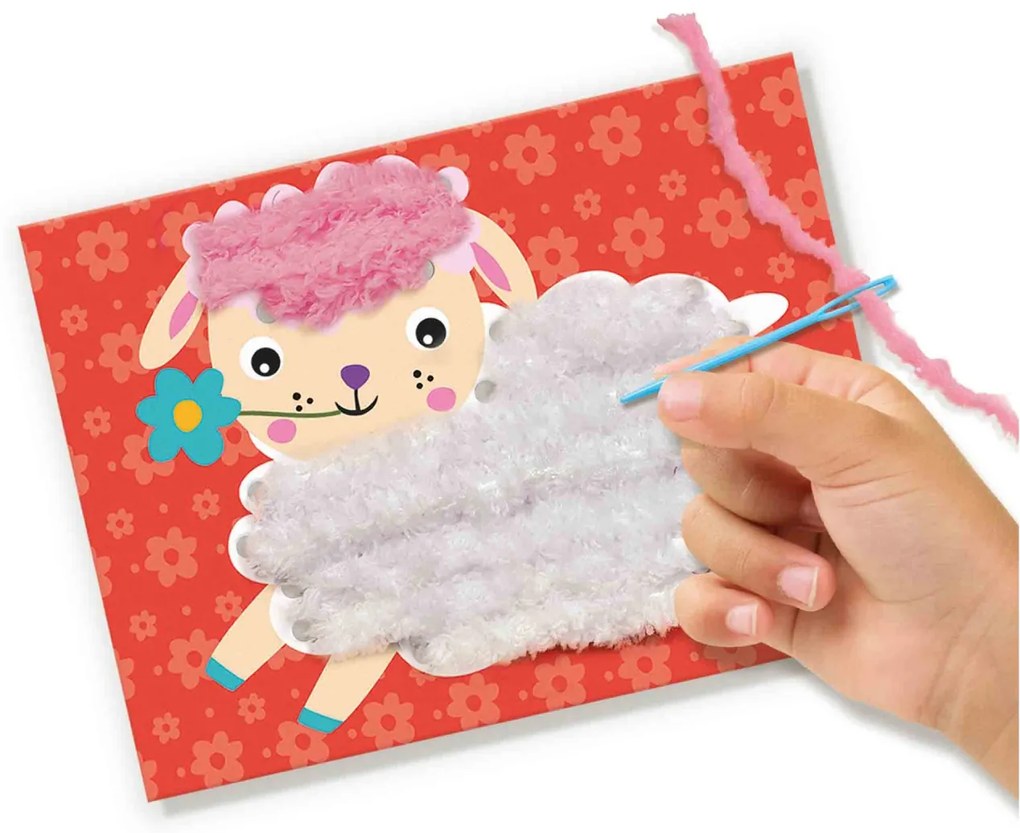 Set creativ de jucarie pentru copii - Brodez animale pufoase