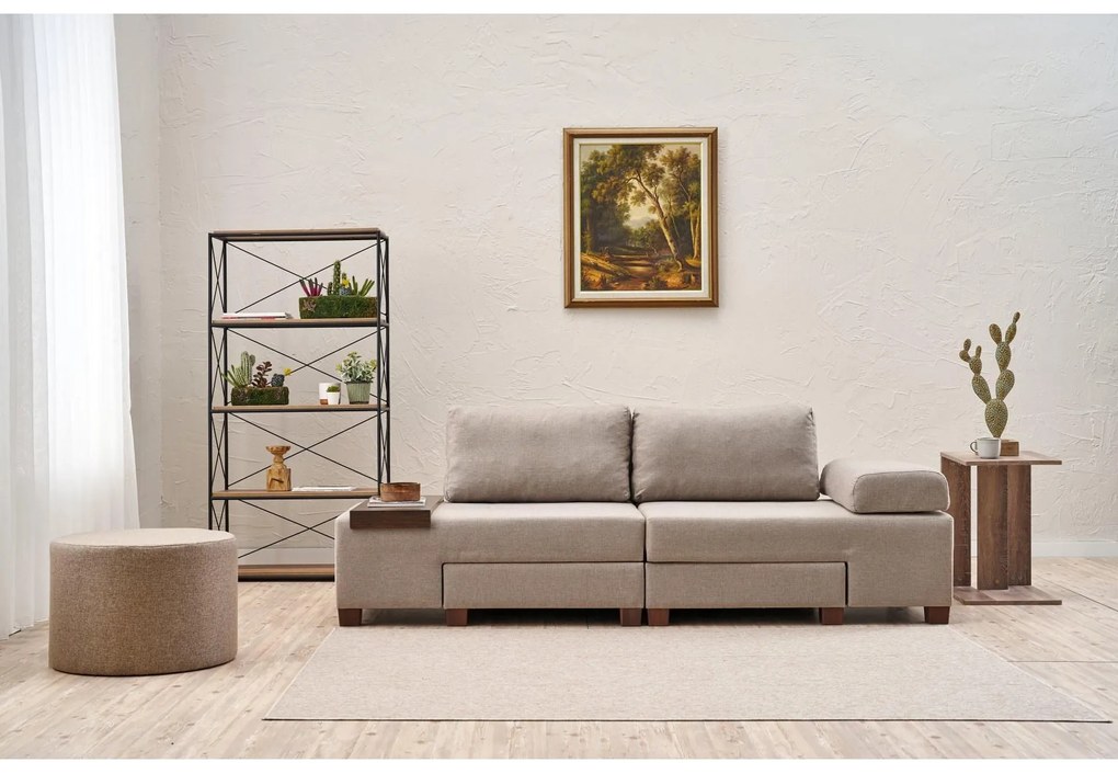 Canapea extensibilă Perenilla L (Crem + Nuc). 1107010