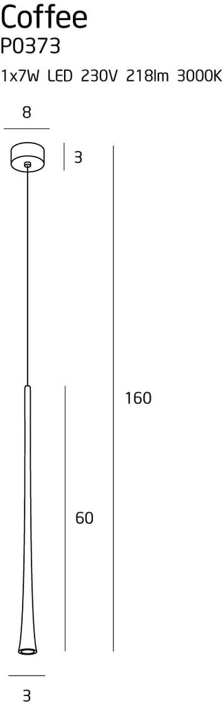 Pendul LED design modern minimalist 3cm COFFEE Big