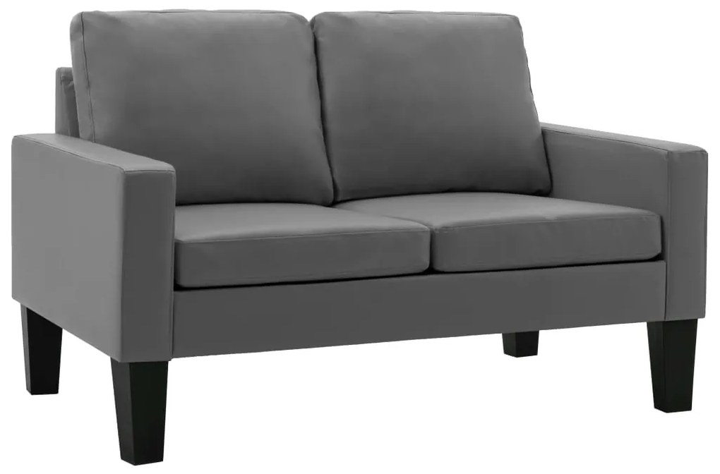 288753 vidaXL Canapea cu 2 locuri, gri, piele ecologică