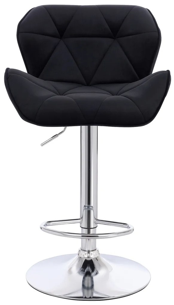 HR111W Scaun Neagră Velur Bază Cromata