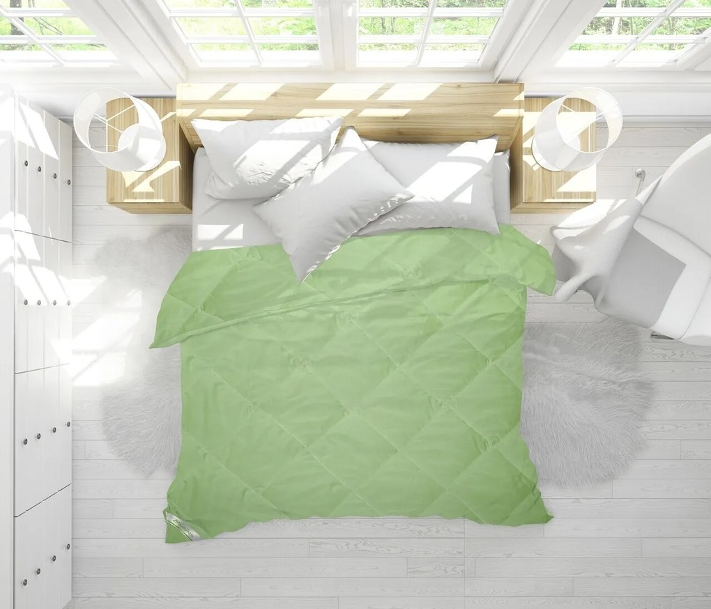 Pilota 4 Anotimpuri, Bamboo Sense, 140x200 cm, 250 g + 150 g, fibra de bambus, verde