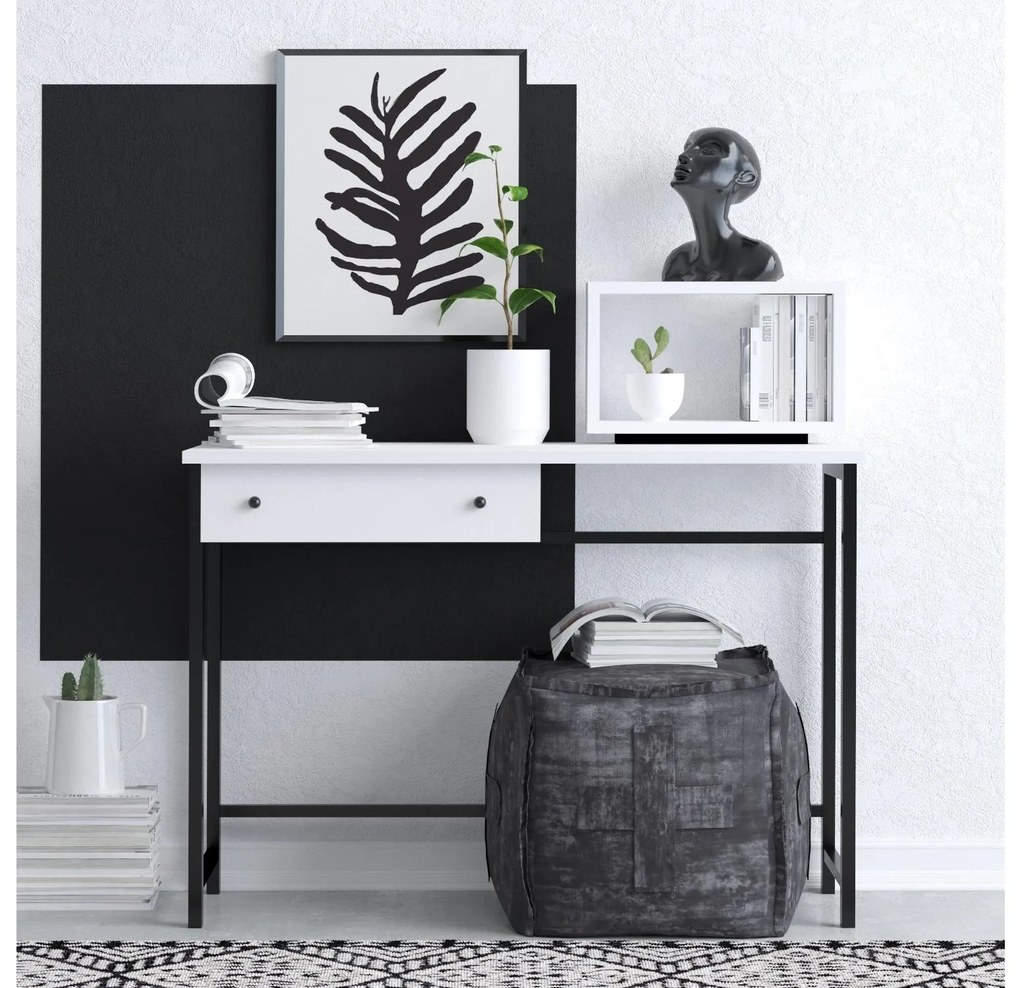 Masă PC Aliex 3 (alb + negru). 1088925