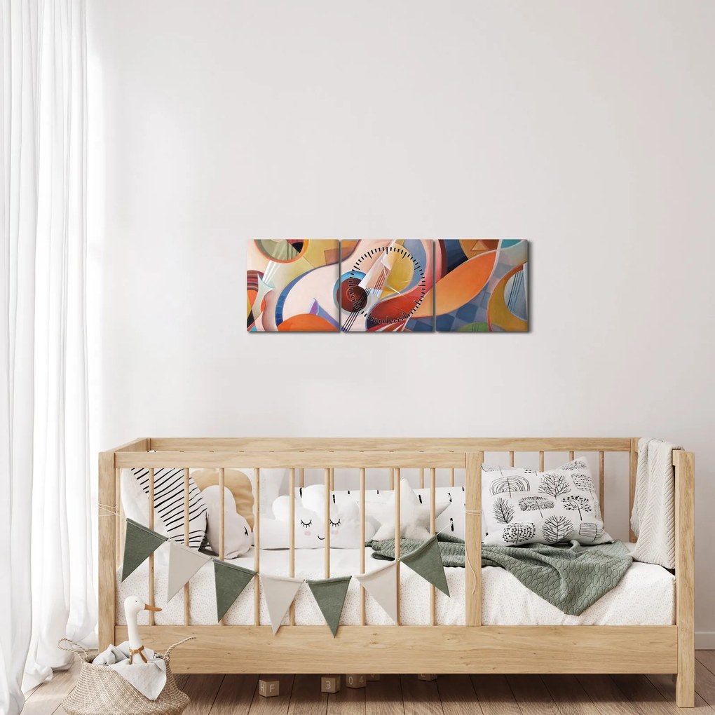 Tablou - Abstract muzical (cu ceas) (90x30 cm)