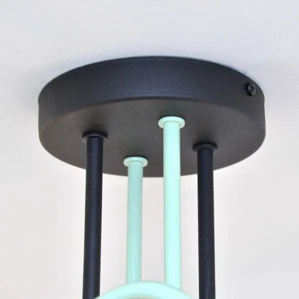 Lustră aplicată OXFORD 4xE27/15W/230V negru/verde