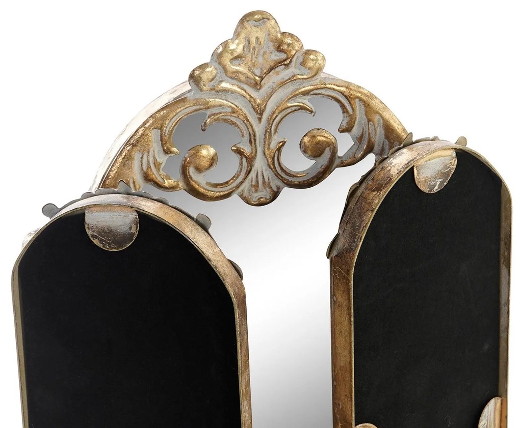 Oglinda Romantic din metal auriu 43x35 cm