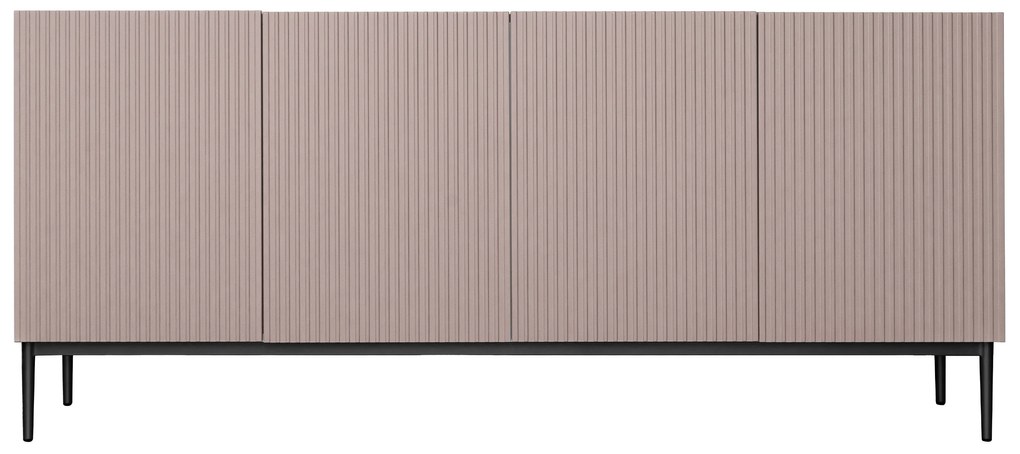 Comoda Nicole 200 cm cu picioare metalice - picioare roz antic / negru