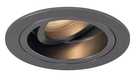 Set de 6 spoturi încastrate moderne Gunmetal GU10 50mm Rotunde Înclinabile - Chuck