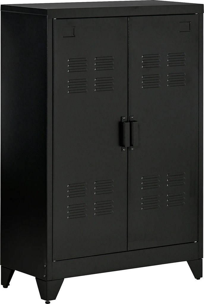 HOMCOM Dulapior Multifunctional cu 2 Usi Stil Industrial, Dulapior Metalic pentru Casa si Garaj - Gri | Aosom Romania