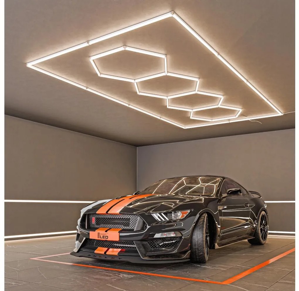 Plafonieră LED 426W, 85-265V, 4000K, 484x243 cm, CRI 90, IP44, albă