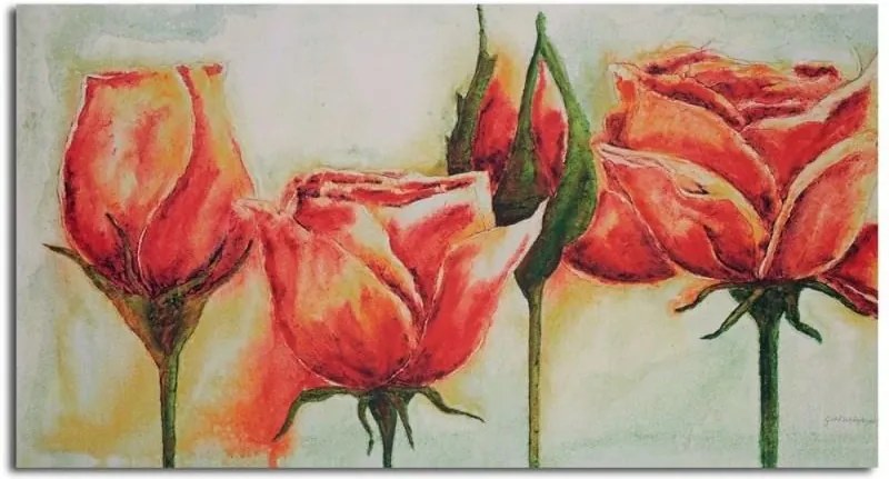 CARO Tablou pe pânză - Rose Flowers 120x80 cm