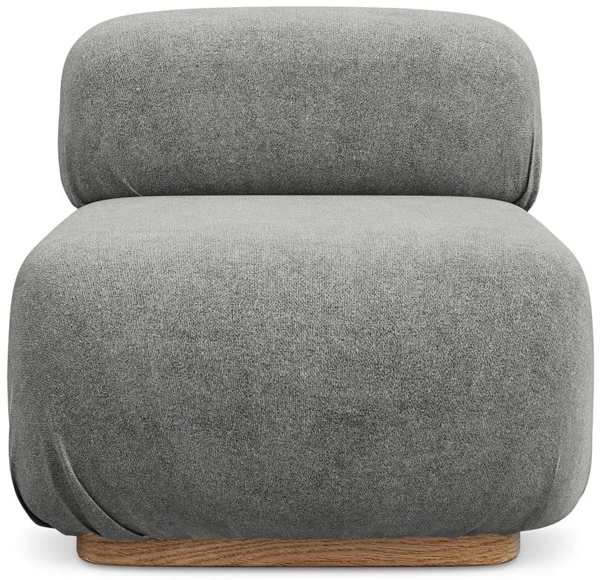 Modul pentru canapea modulară gri cu tapițerie din țesătură bouclé Ailani – Makamii