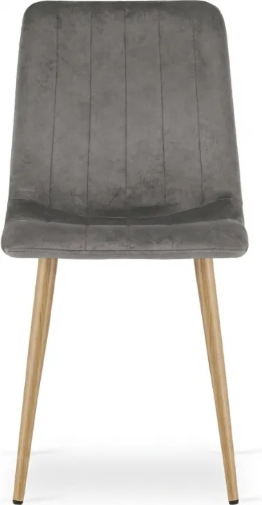 Scaun din catifea gri LAVA PEWTER GREY