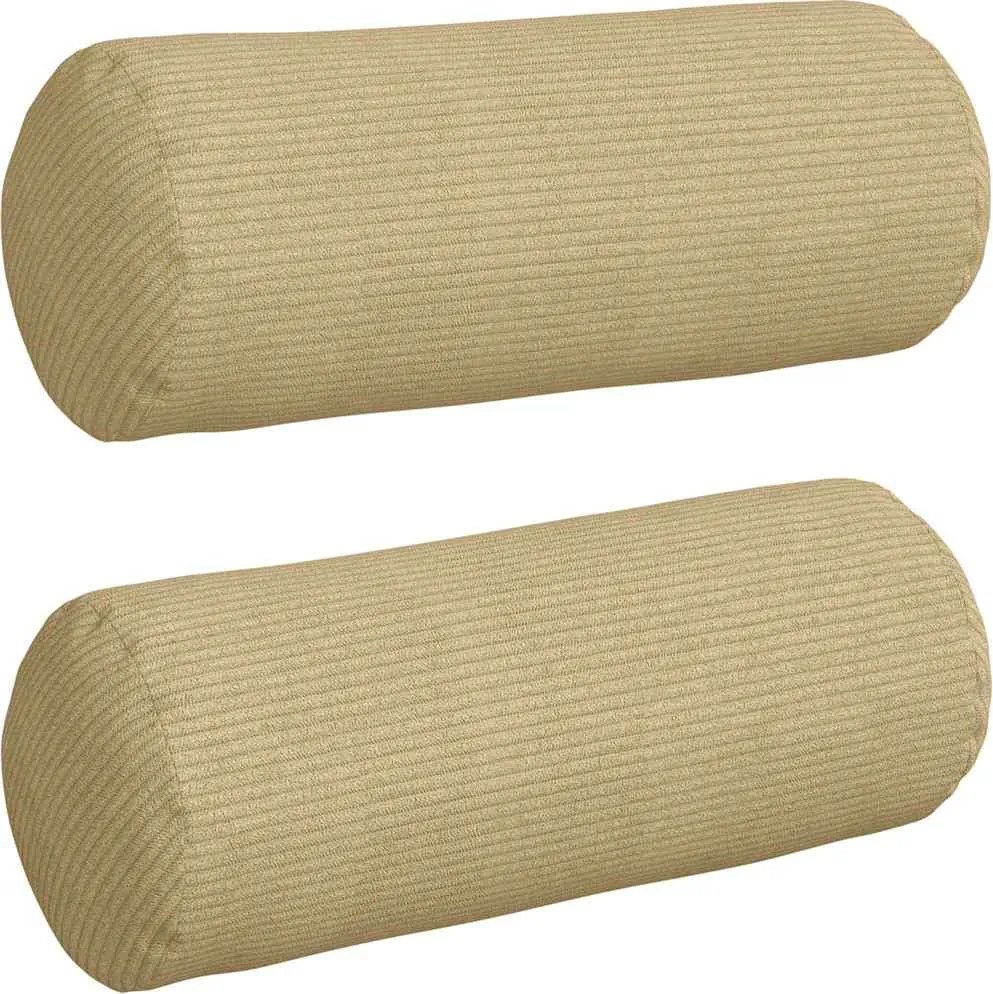 vidaXL Perne Bolster 2 pcs Gri Verde Ø 15 x 40 cm