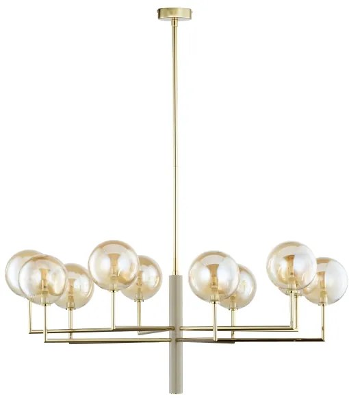 Lustră pe tijă Jupiter 1977 FEME 10xG9/10W/230V auriu/bej