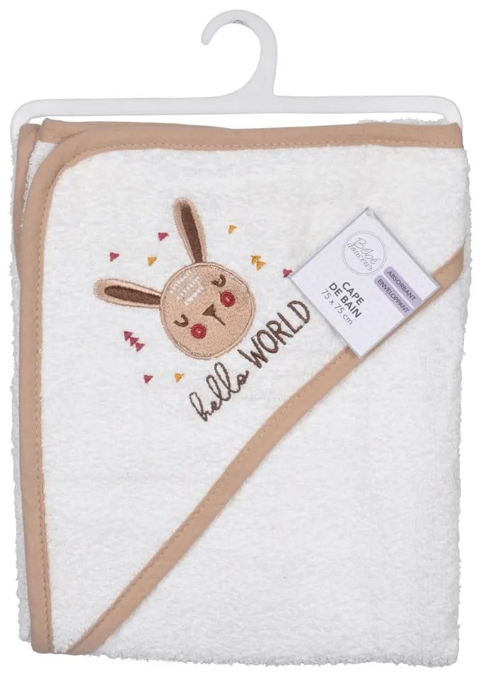 Prosop cu glugă pentru copii alb din bumbac 75x75 cm Forest – Bébé Douceur