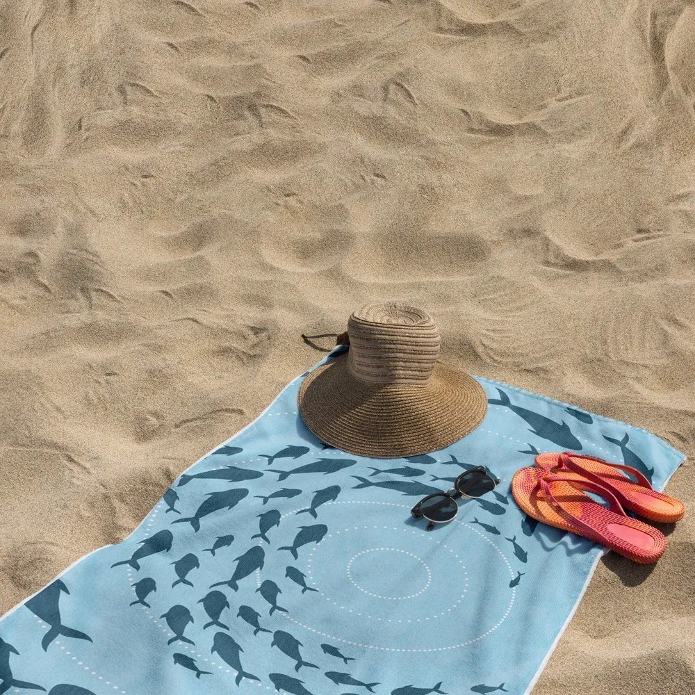 Prosop de plajă albastru 90x180 cm Shoal – DecoKing