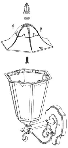 Eglo 93446 - Aplica de perete exterior NAVEDO 1xE27/60W/230V IP44