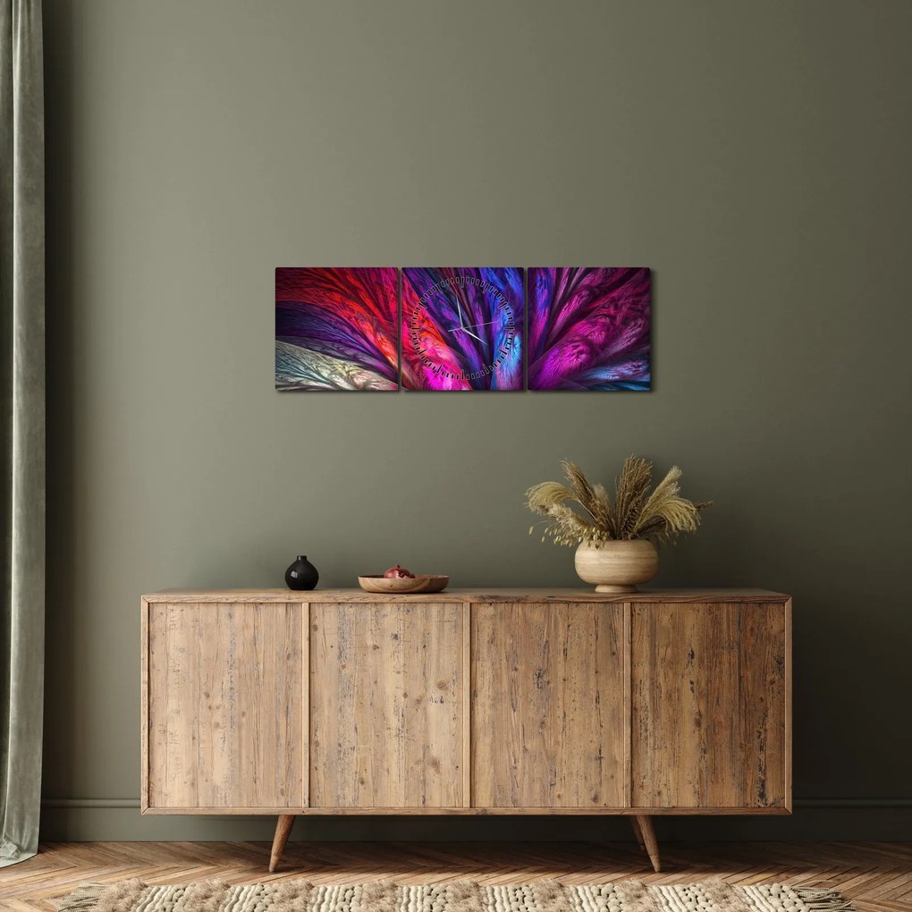 Tabloul abstract cu copacul (cu ceas) (90x30 cm)
