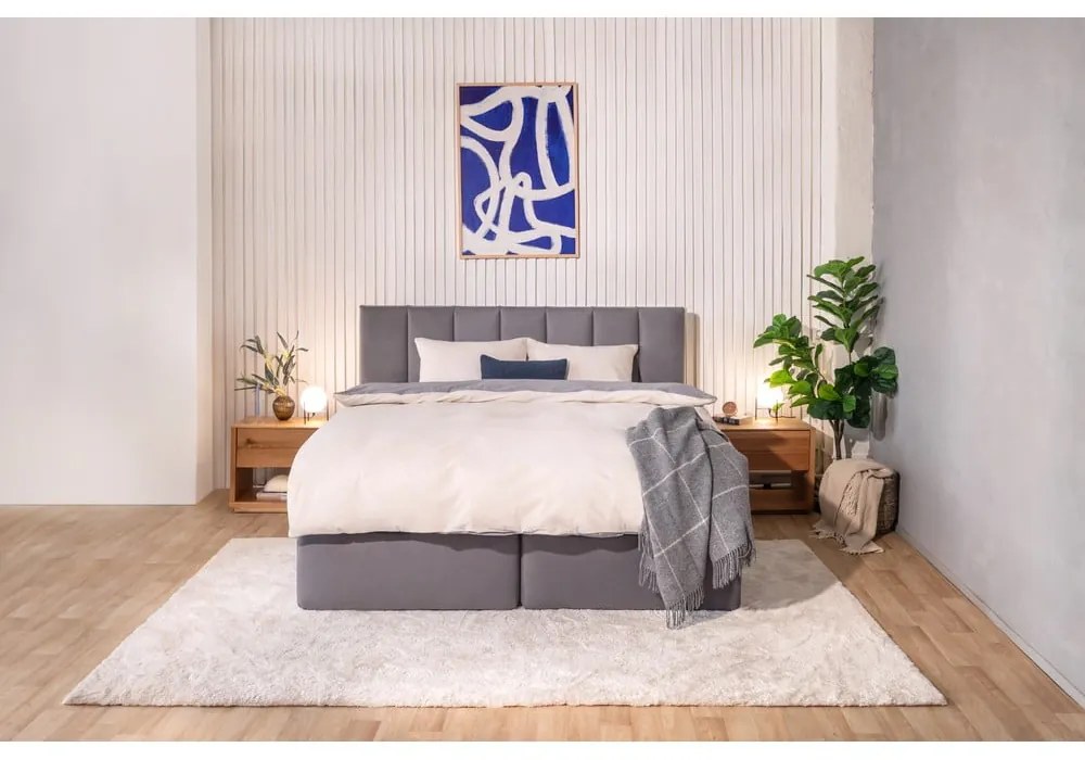 Pat boxspring gri 180x200 cm Olia Bold Line – Bonami Selection