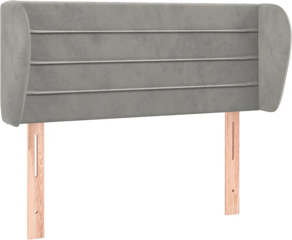 vidaXL Tăblie de pat cu aripioare gri deschis 83x23x78/88 cm catifea