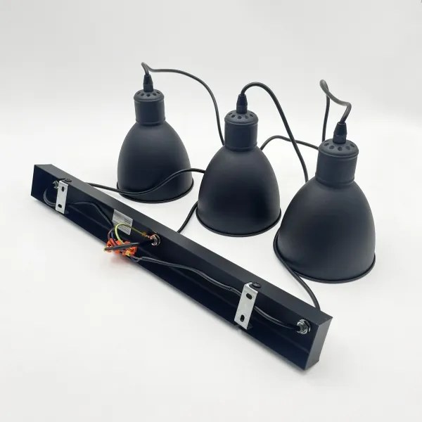 Brilagi - Lustră LED cu cablu RIDDY 3xE27/60W/230V neagră