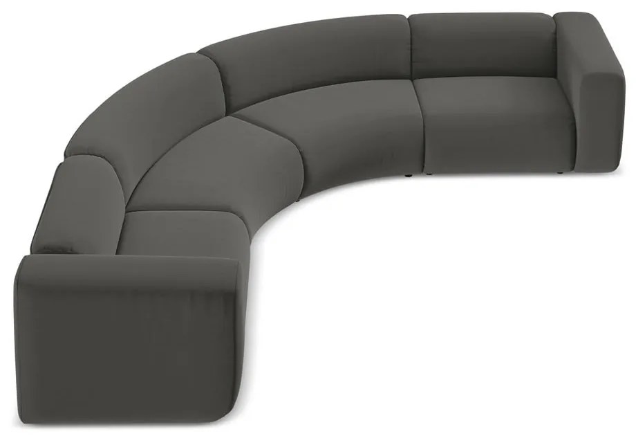 Colțar gri cu tapițerie din catifea Ekahi – Makamii