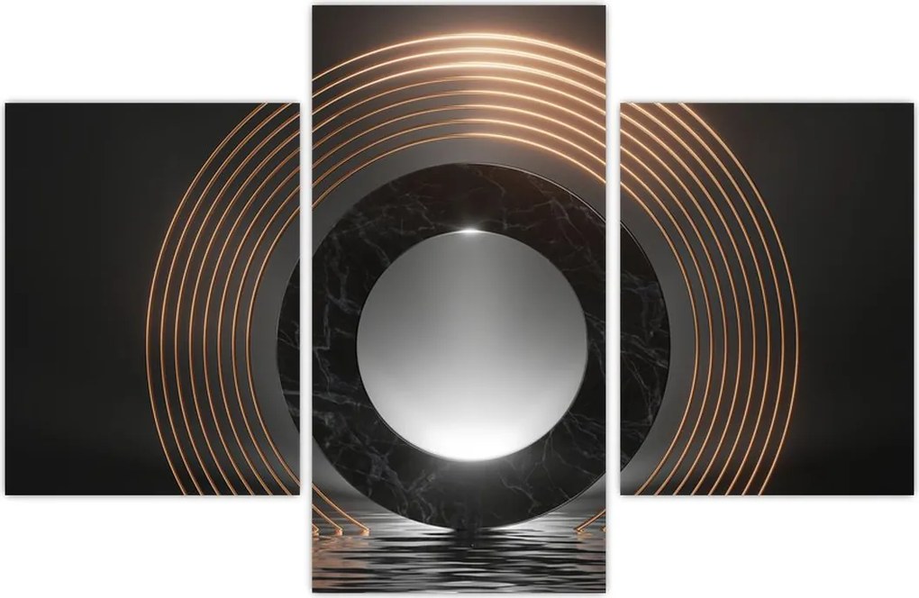 Tablou - Abstracție, luna peste apă (90x60 cm)