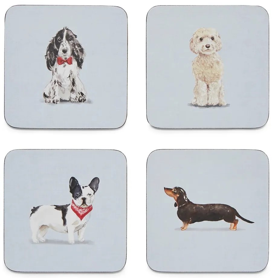 Set 4 suporturi de pahare Cooksmart ® Curious Dogs