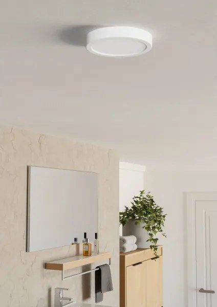 Eglo 901332 - Plafonieră LED pentru baie FUEVA, 7,5 W, 230 V, Ø16,6 cm, IP44, alb