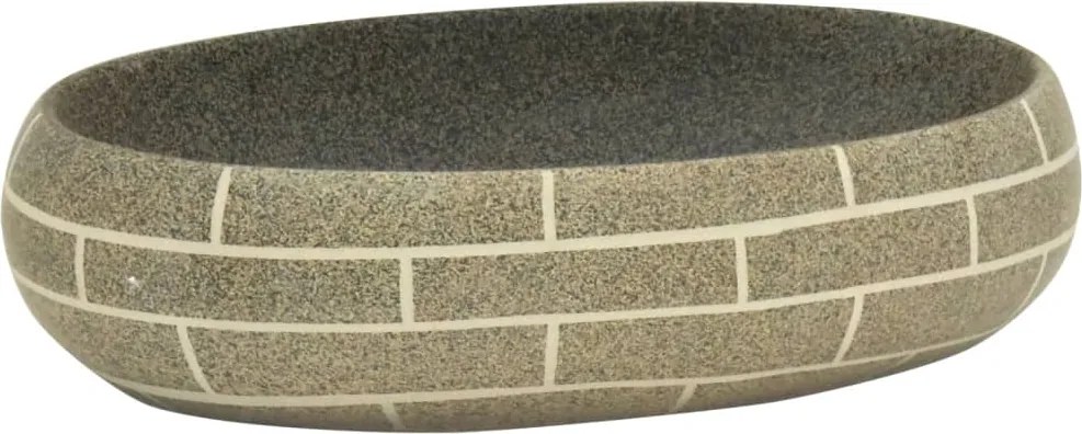 vidaXL Lavoar de blat, multicolor, 59x40x15 cm, ceramică, oval