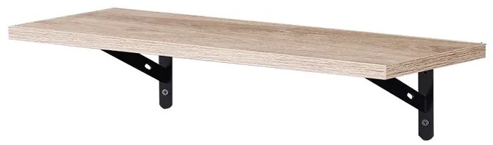 Polita cu suport console metalice, 80x40x25 cm, Stejar Sonoma
