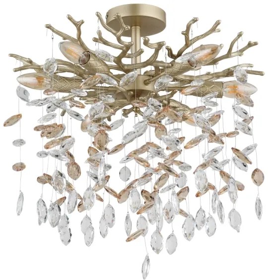 Globo 64138DG - Candelabru pe tijă QUEENA, 6xE14/40W/230V, auriu