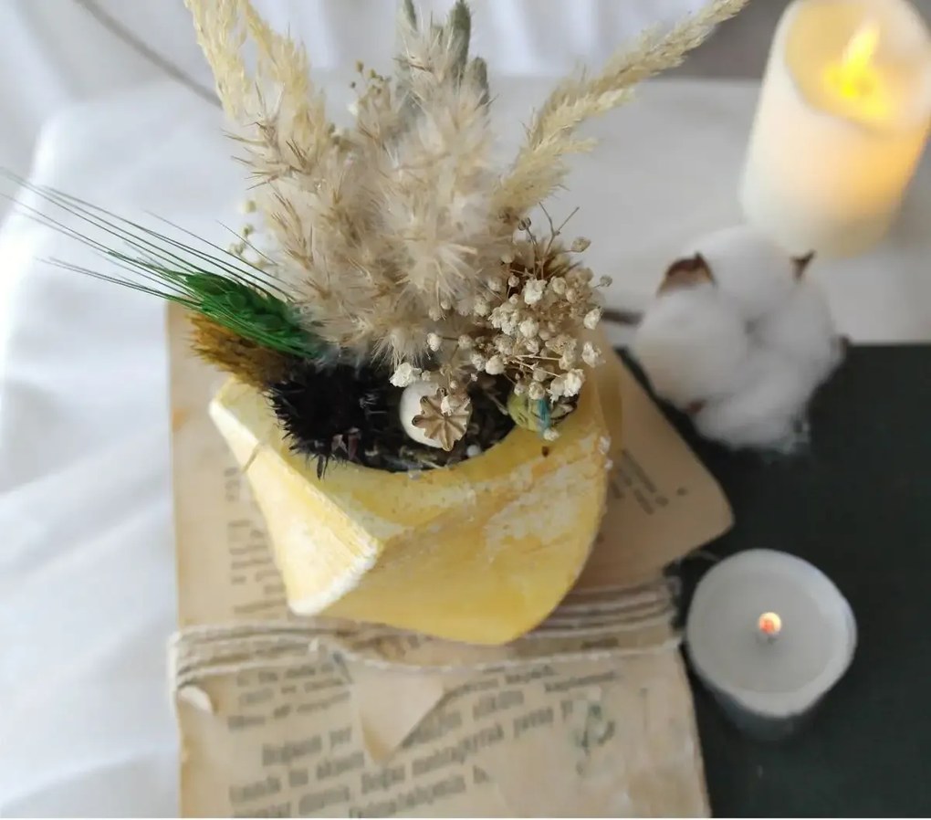 Ghiveci decorativ cu flori artificiale, homs seria A620,17x5.5x9 cm,30374