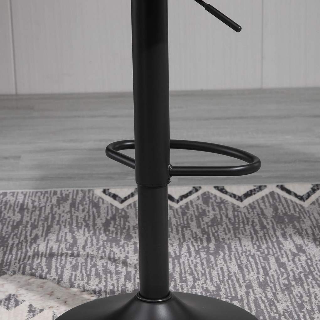 HOMCOM Scaun bar, inaltime reglabila, piele sintetica,Capacitate de sustinere120 kg, gri | Aosom Romania