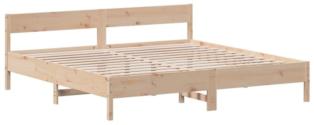 3216209 vidaXL Cadru pat cu tăblie 200x200 cm, lemn masiv de pin