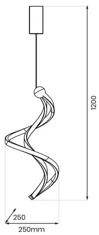 Lustră LED pe cablu COLIA LED/19W/230V negru/auriu