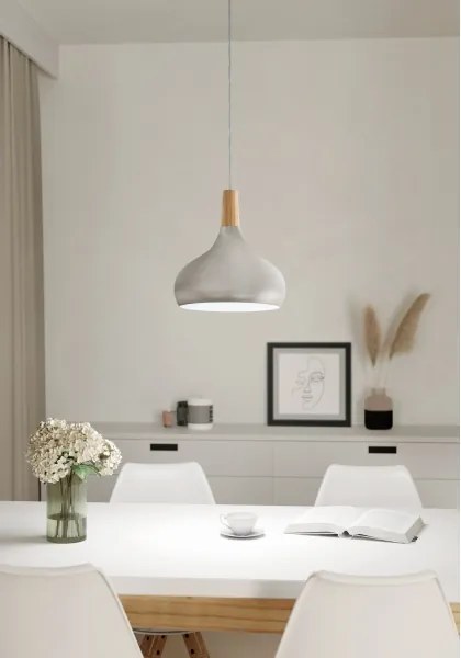 Eglo 96985 - Lustr SABINAR 1xE27/60W/230V pr. 28 cm argintiu