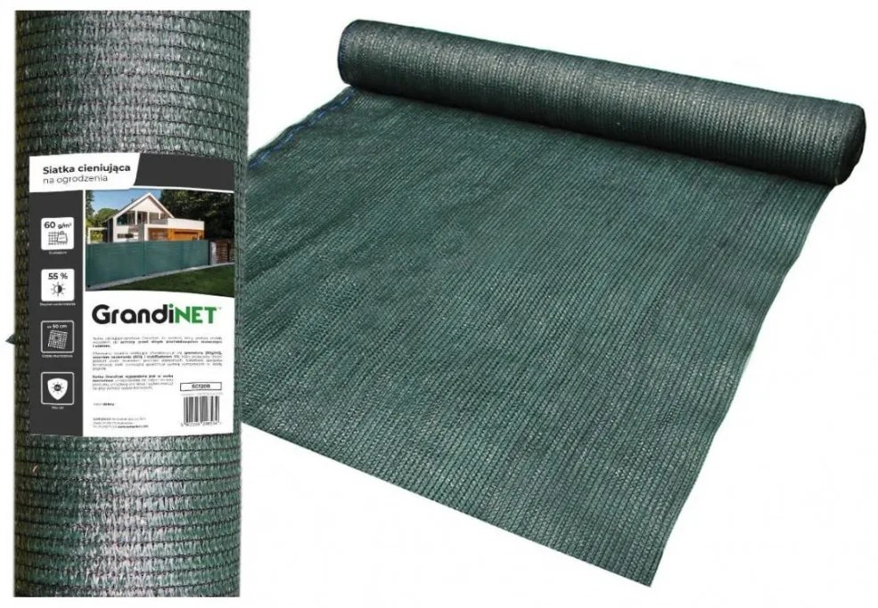 Plasă de umbrire verde 1,2x50m 55% umbră