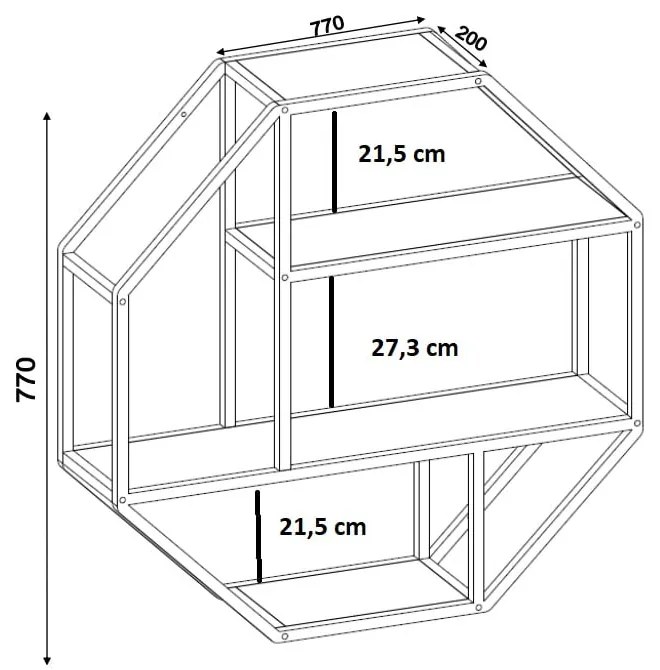 Raft de perete Actona Seaford, negru