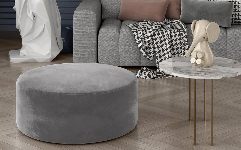 Taburet lemn masiv Pedro Rotund 75x42 cm - verde
