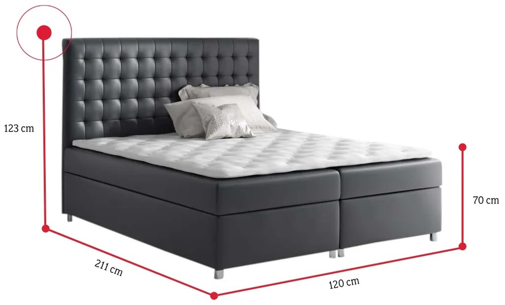 Supermobel Pat tapiţat ASTI + topper, 120x200, bK408l 2450